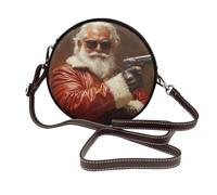 Santa Claus Spy Vintage Donna Rotonda Crossbody Borse In Pelle Sling Bag Borsa