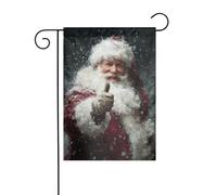 Santa Claus Thumbs Up Snow Falling Garden Flag 30x45cm verticale double face fattoria vacanze decorazioni esterne bandiera cortile