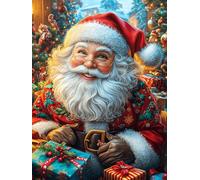 Santa Claus with Gift Box Puzzle 1000 Pezzi Relax Solitario Post Lavoro Fantástico Cuento De Hadas Animal Rompicapo Per Momenti Di Pace Attività Antistress Naturale Regalo Per Chi Ama 1000 PCS