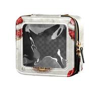 Santa Clause Alta Risoluzione Carino Caso di Trucco Sacchetto Trasparente Toiletry Bag con Cerniera Portatile Make Up Organizzatore per Viaggi