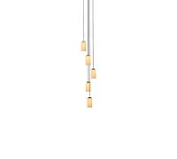 Santa & Cole Cirio Cascada 5 Lampadario Opale Bianco/Glass