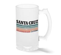 Santa Cruz Beach Surfing Retro Mug - Distressed California Coastal Graphic Tea Cup - Surf Rider Gift Trasparente tazza di birra Stein 0.5L