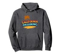 Santa Cruz California Dreaming - Maglietta da Surf da Uomo Felpa con Cappuccio, Unisex per Adulti, Grigio Scuro, XXL