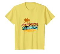 Santa Cruz California Dreaming - Maglietta da Surf da Uomo Maglietta, Bambini, Limone, 3 Anni