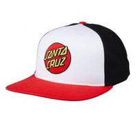 Santa Cruz Classic Dot Cap White/Black/Red One Size, bianco//rosso