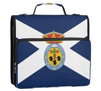 Santa Cruz de Tenerife Flag 1 1/2 Pollici 3 Anelli Raccoglitore ad Anello D Cerniera Raccoglitore Organizzatore Raccoglitore con Tracolla per la Scuola Durevole Multi Tasche Grande Cartella Portfolio