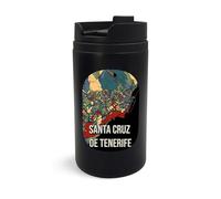 Santa Cruz de Tenerife - Tazza da viaggio con mappa della città della Spagna, bicchiere da viaggio, tazza da caffè isolata, tazza portatile
