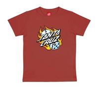 SANTA CRUZ JR FLAMING DICE DOT TEE 10