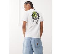 Santa Cruz - Screaming Target - T-shirt bianca con logo grafico e stampa sul retro-Bianco 112-119 CM