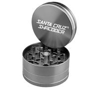 Santa Cruz Shredder Macinino in metallo per erbe aromatiche con parte superiore zigrinata per una presa più forte, 3 pezzi, grande, 6,9 cm, grigio
