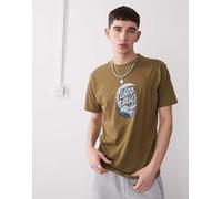 Santa Cruz - T-shirt blu con logo grafico a forma di mezzaluna-Rosso 81-89 CM