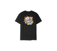 Santa Cruz T-shirt Flaming Dice Dot Chest – Maniche corte, Nero, L, Uomo/Donna