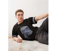 Santa Cruz - T-shirt nera in jersey con grafica-Nero 81-89 CM