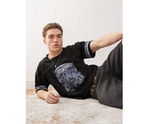 Santa Cruz - T-shirt nera in jersey con grafica-Nero 81-89 CM