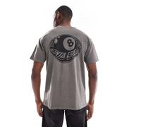 Santa Cruz - T-shirt pesante ampia grigia con tinta a pigmenti e stampa del logo "8 Ball" sul retro-Grigio 101-109 cm