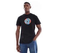 Santa Cruz - T-shirt regular fit nera con stampa grafica con mano e logo-Nero 91-99 CM