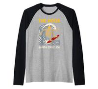Santa Cruz The Hook Vintage Uomo Surf Skateboard Maglia con Maniche Raglan