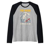 Santa Cruz The Hook Vintage Uomo Surf Skateboard Maglia con Maniche Raglan