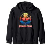 Santa Cruz Vintage Beach Sunset California Summer Santa Cruz Felpa con Cappuccio
