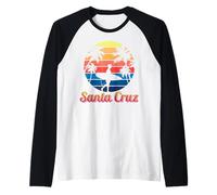 Santa Cruz Vintage Beach Sunset California Summer Santa Cruz Maglia con Maniche Raglan