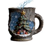 Santa Design Bark Crack Mug - Christmas Coffee and Tea Cup with Holiday Texture, Festive Drinkware for Seasonal Use, Perfect for Traveling Home Table Centerpieces Housewarming Party and Holiday