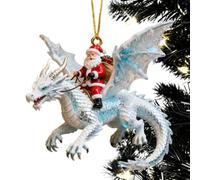 Santa Dragon Riders Ornament - 2D Acrylic Holiday Decor
