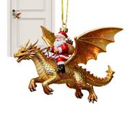 Santa Dragon Riders Ornament - 2D Acrylic Holiday Decor