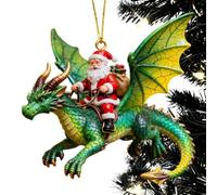 Santa Dragon Riders Ornament - 2D Acrylic Holiday Decor