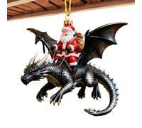 Santa Dragon Riders Ornament - 2D Acrylic Holiday Decor