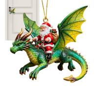 Santa Dragon Riders Ornamento 2D Babbo Natale acrilico Decor Collection