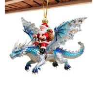 Santa Dragon Riders Ornaments - 2D Acrylic Riding Collection