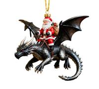 Santa Dragon Riders Ornaments - 2D Acrylic Riding Collection