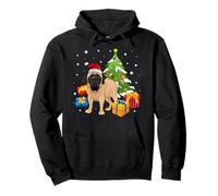 Santa English Mastiff Dog Christmas Tree Gifts Xmas Matching Felpa con Cappuccio