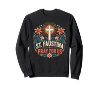 Santa Faustina Cattolica Devozione Floreale Felpa