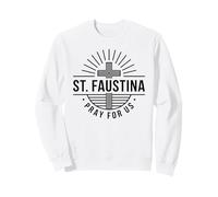 Santa Faustina Prega per Noi Croce Cattolica Felpa