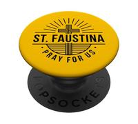 Santa Faustina Prega Per Noi Croce Cattolica PopSockets PopGrip Adesivo