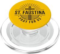 Santa Faustina Prega Per Noi Croce Cattolica PopSockets PopGrip per MagSafe