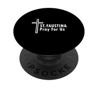 Santa Faustina Prega per noi Croce Divina Misericordia PopSockets PopGrip Adesivo