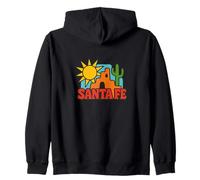Santa Fe Adobe Tramonto Sud-Ovest Deserto Sunscape Stile Felpa con Cappuccio