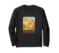 Santa Fe Adobe Tramonto Sud-Ovest Deserto Sunscape Stile Maglia a Manica