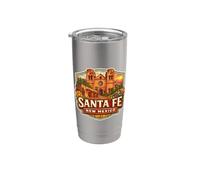 Santa Fe New Mexico Souvenir Città Stato Capitale Vintage Bicchiere termico in acciaio inox doppia parete