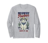 Santa Fe, New Mexico, USA, divertente disegno a forma di gatto Meowdy Pawtner Maglia a Manica