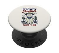Santa Fe, New Mexico, USA, divertente disegno a forma di gatto Meowdy Pawtner PopSockets PopGrip Adesivo