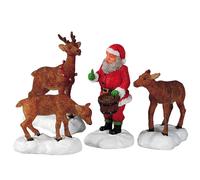 Santa feeds Reindeer set of 4 Lemax Cod 52146