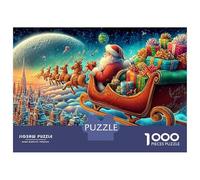 Santa Flight - Puzzle da 1000 pezzi sotto la luna, puzzle difficile, divertente per l'apprendimento, 100% cartone riciclato come regalo decorativo, 70 x 50 cm, 1000 pezzi