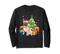 Santa French Bulldog Dog Christmas Tree Gifts Xmas Matching Maglia a Manica