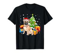 Santa French Bulldog Dog Christmas Tree Gifts Xmas Matching Maglietta