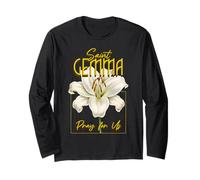 Santa Gemma Galgani Saints Catholic Lily Purity Maglia a Manica