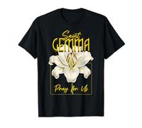 Santa Gemma Galgani Saints Catholic Lily Purity Maglietta