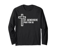 Santa Genevieve Prega per Noi devozione cattolica Maglia a Manica